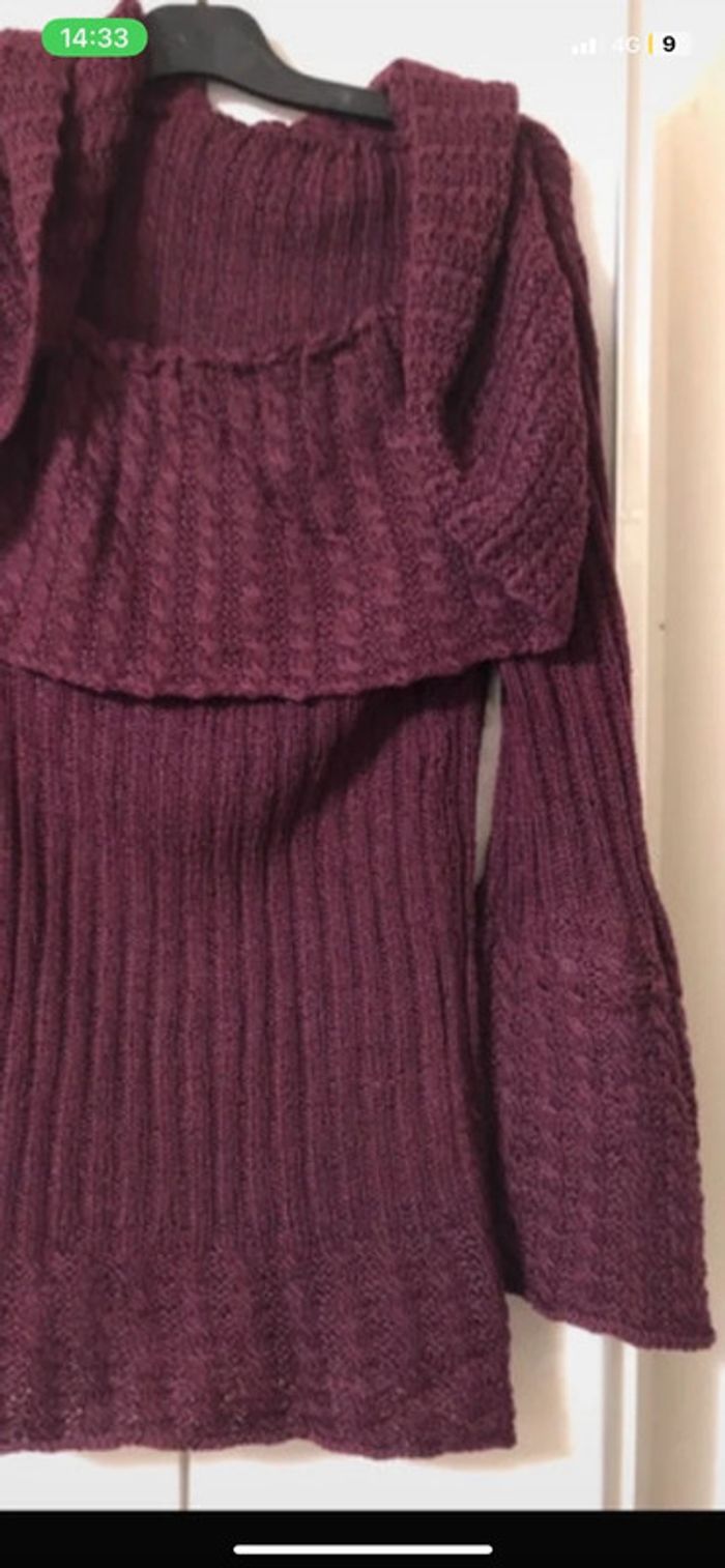 Pull d’hiver tricot/ laine . Sweat long . Pull d’hiver Ww taille M - photo numéro 2