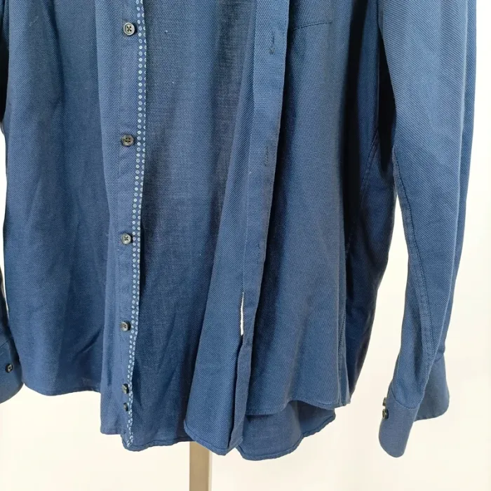 Chemise homme bleu foncé Pierre Cardin, col à motif, taille 41 1311 - photo numéro 5
