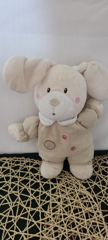 doudou lapin beige ronds nicotoy
