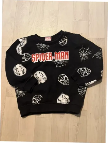 Sweat Spiderman noir 2/3 ans motif blanc et rouge