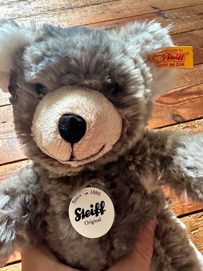 Ours chiné traditionnel Steiff 28cm debout peluche doudou ancien traditionnel vintage étiquette - photo numéro 4