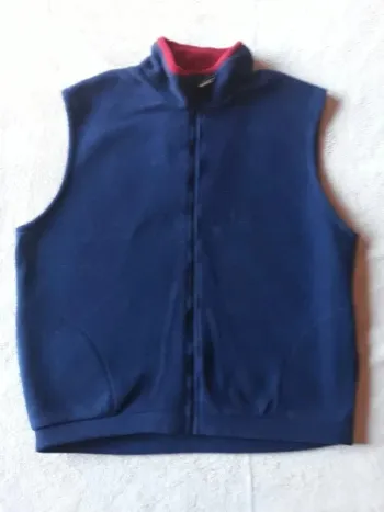 Blouson polaire bleu marine sans Manche "EbE" T.XXL
