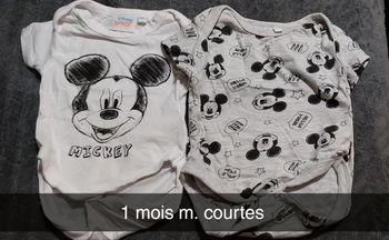 Lot bodies manches courtes 1 mois Disney