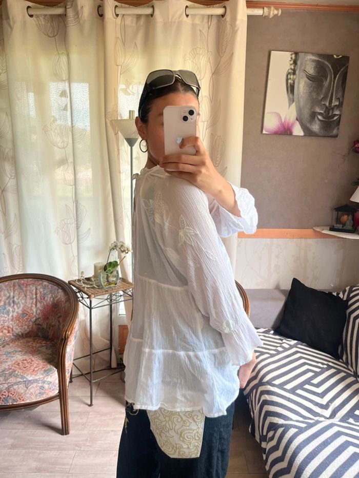 Blouse dentelle vintage bohème champêtre country western - photo numéro 3