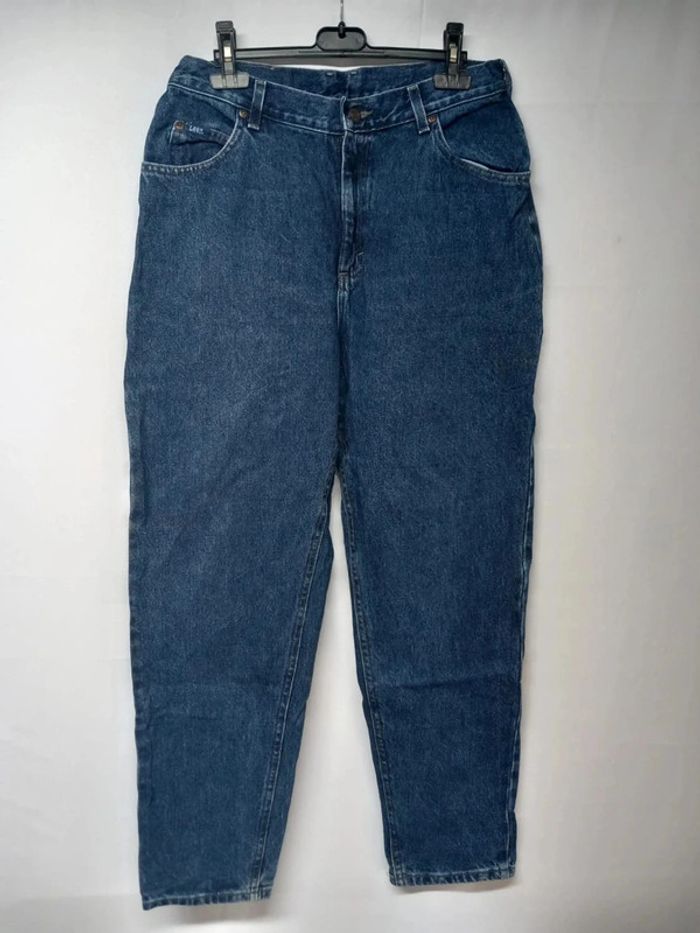 Jeans taille haute Lee vintage Bleu foncé en coton