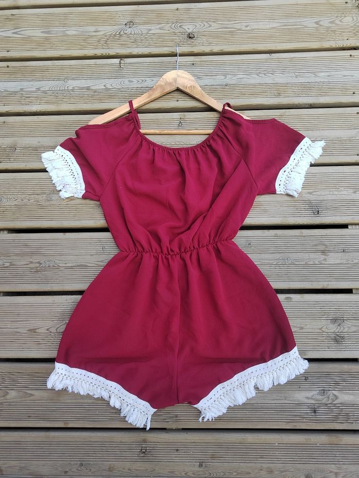 🍷 Combishort Bohème Bordeaux – Taille Unique – Très Bon État