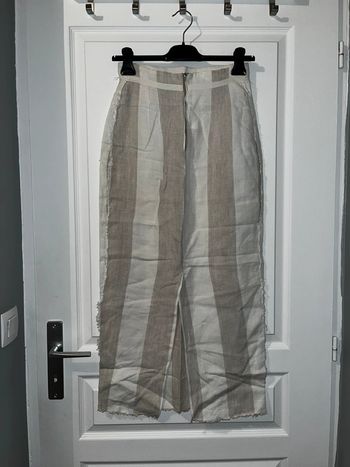 Pantalon en lin rayé, taille L