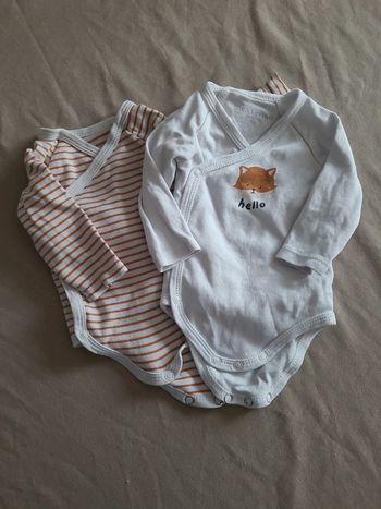 👶lot 2 bodies taille 1 mois👶