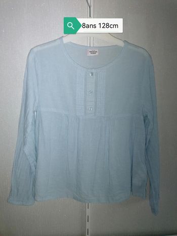 Blouse bleu ciel Tao 8ans 128cm