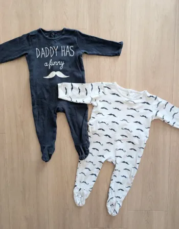 Lot de 2 pyjamas moustaches