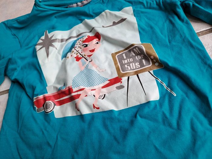 Blouse manches longues bleu turquoise - photo numéro 2