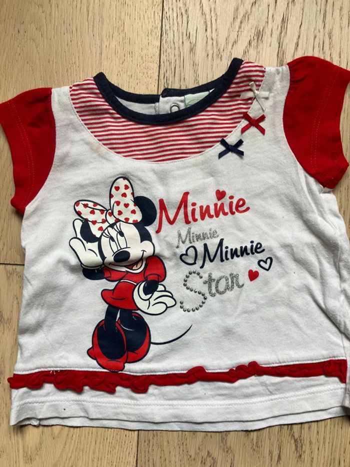 Lot de deux tee-shirts MC Minnie taille 6mois - photo numéro 5