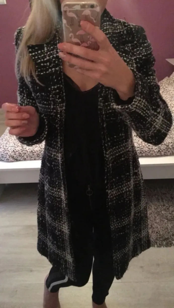 Manteau noir et blanc Xanaka