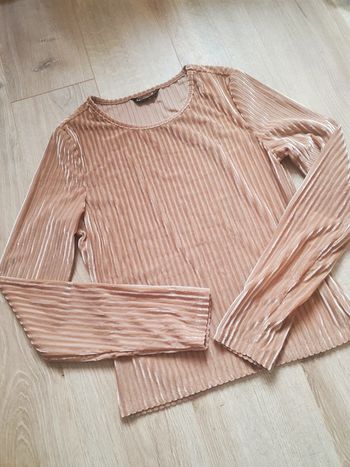 Haut manche longue côtelé beige taille 36