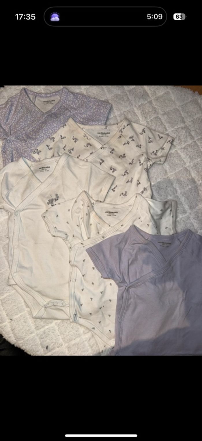 Lot 5 body manches courtes VERTBAUDET