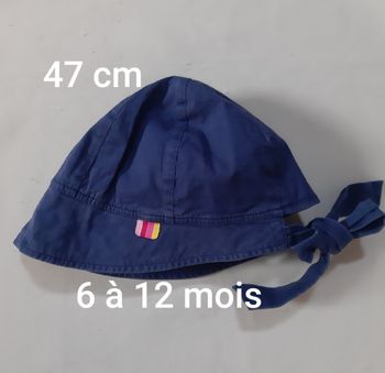 Chapeau bleu marine fille - Marèse - 47 cm - 6 à 12 mois