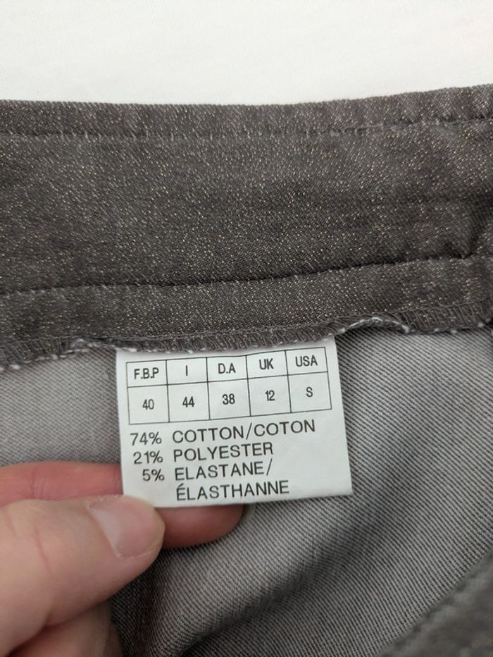 Pantalon évasé à paillettes - Blue Wax - taille 40 - photo numéro 4