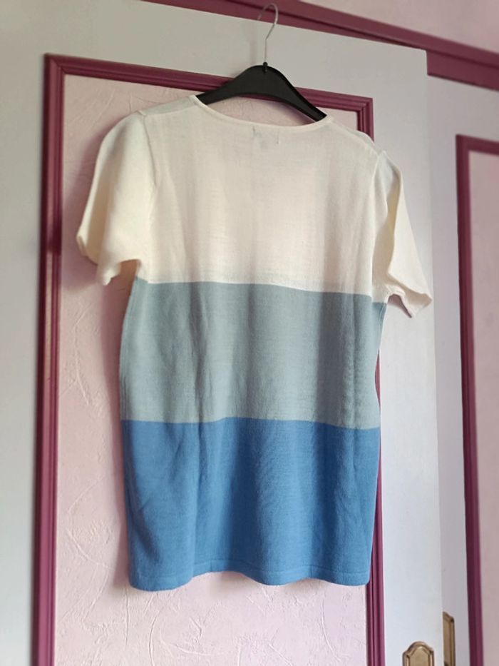 Haut bleu blanc " Paola Vialese" en T.4(42) - photo numéro 6