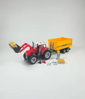 Playmobil Tracteur rouge et remorque jaune
