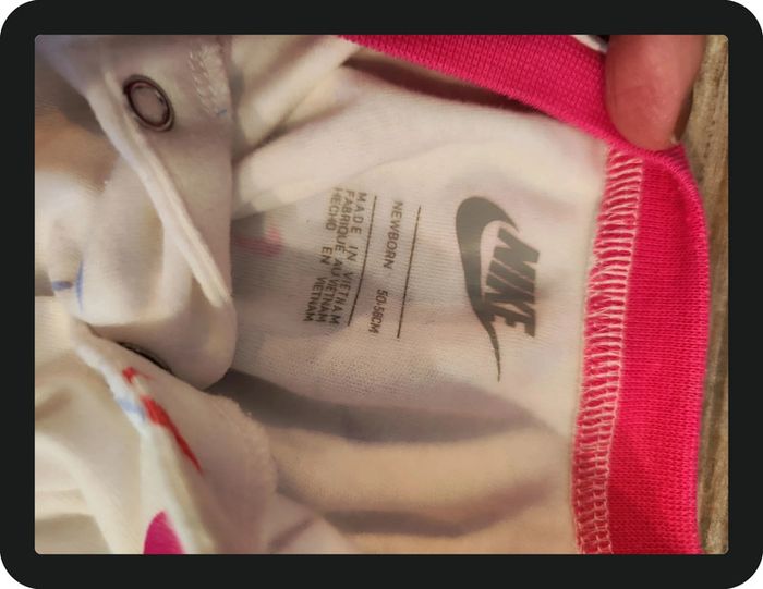 Pyjama blanc rose Nike Taille 50-56 cm - photo numéro 2