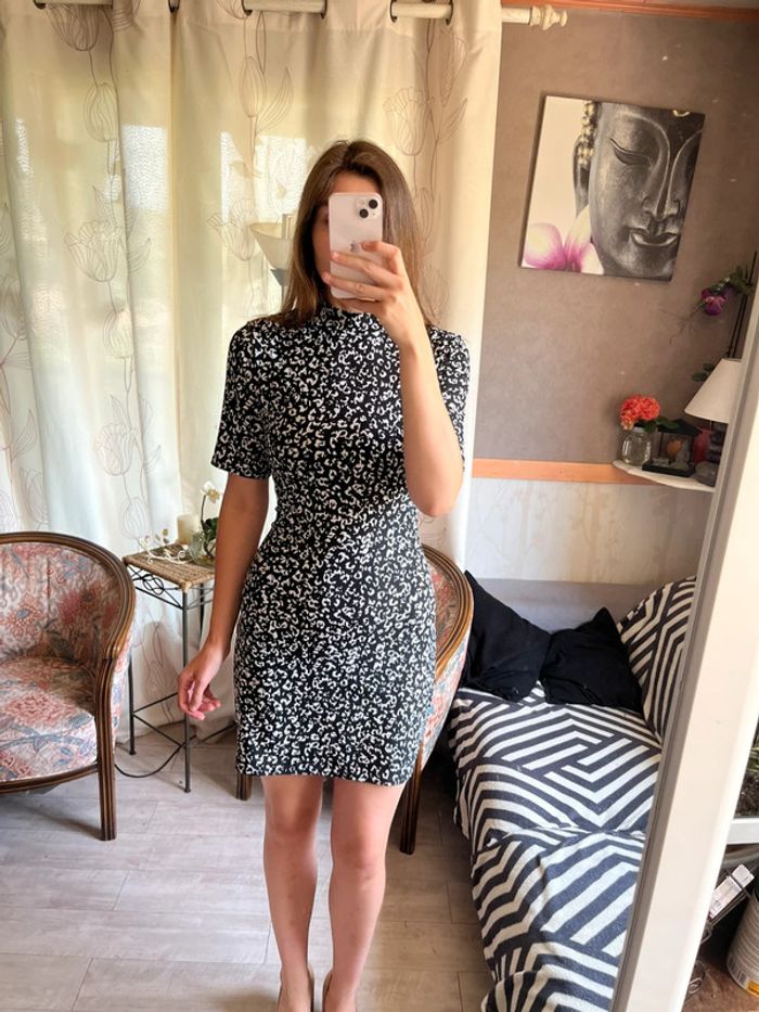 Robe léopard moulante vintage bohème champêtre