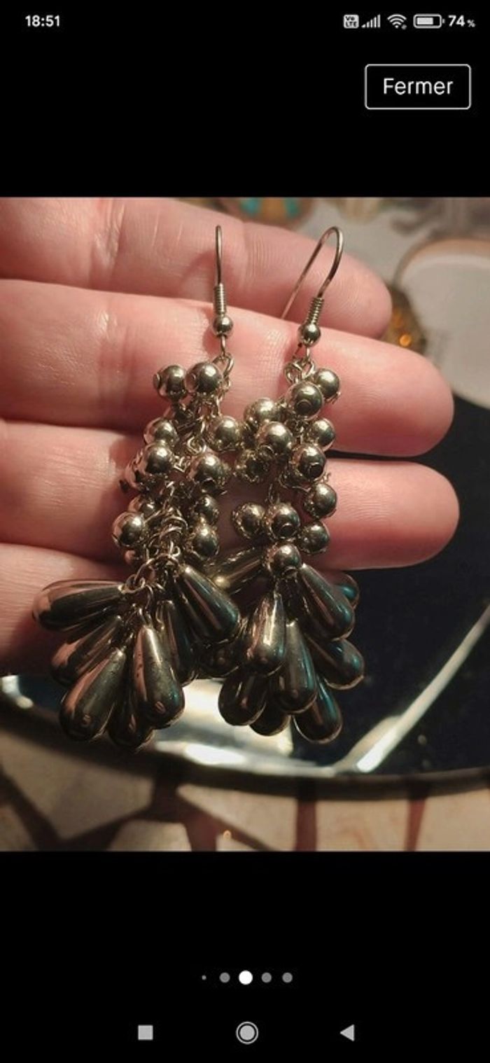 Boucles d'oreilles fantaisie vintage - photo numéro 2