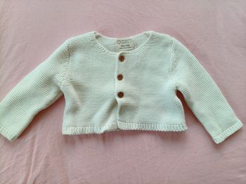 Gilet bébé mixte Primark Care blanc boutons 0-1 mois