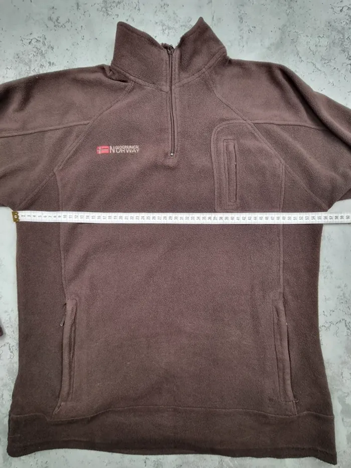Polaire Half-Zip Geographical Norway Marron Foncé – Taille L Homme - photo numéro 9