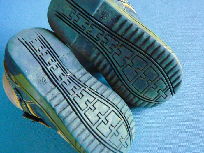 Baskets garçon complice 23 chaussure cuir bleu scratch TBE - photo numéro 4