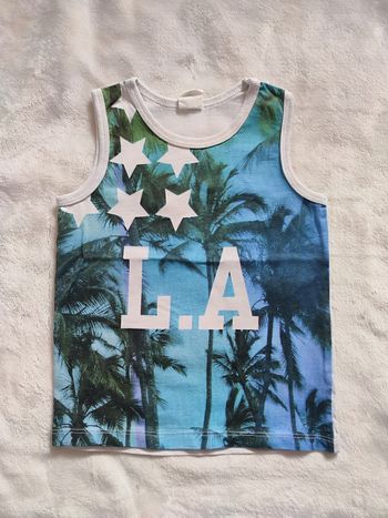 Débardeur L.A bleu et blanc H&M taille 9-12 mois