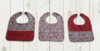 Lot de 3 bavoirs classique Création fait main artisanale 