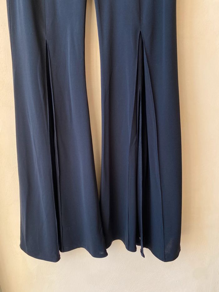 Pantalon noir fluide, évasée, fendu Orna Farho S - photo numéro 3
