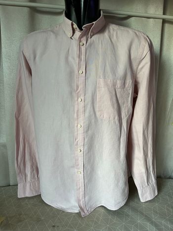 Chemise homme lin rose L Zara