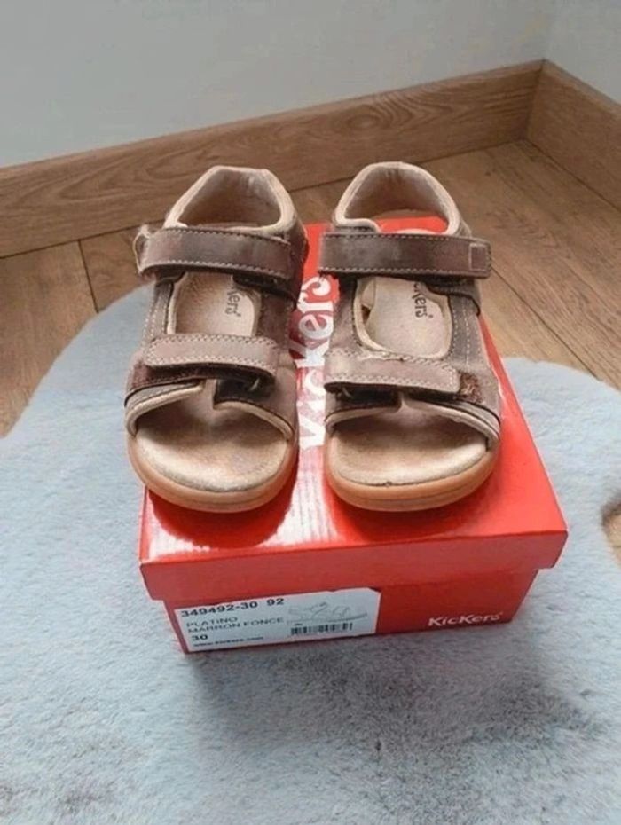 Sandales Kickers Platino marron clair pointure 30