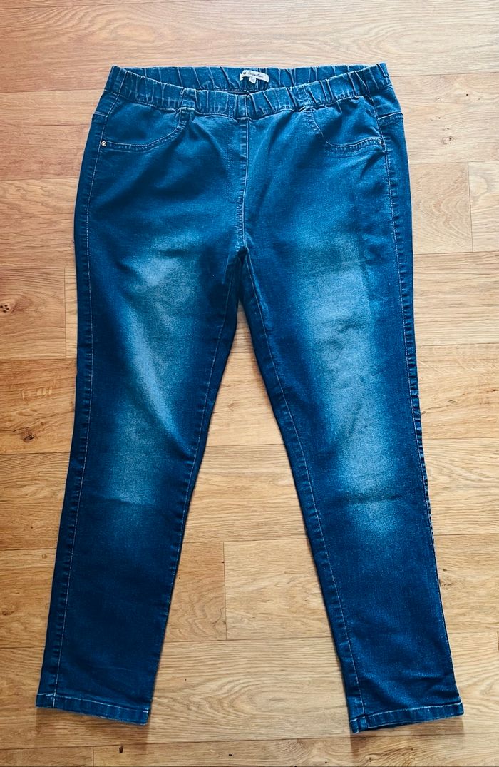 Jeans femme bleu Taille 48 taille élastique - photo numéro 2