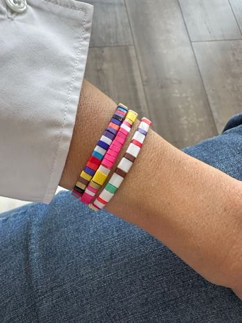 Lot de 3 bracelets élastique Tila ton multicolore 