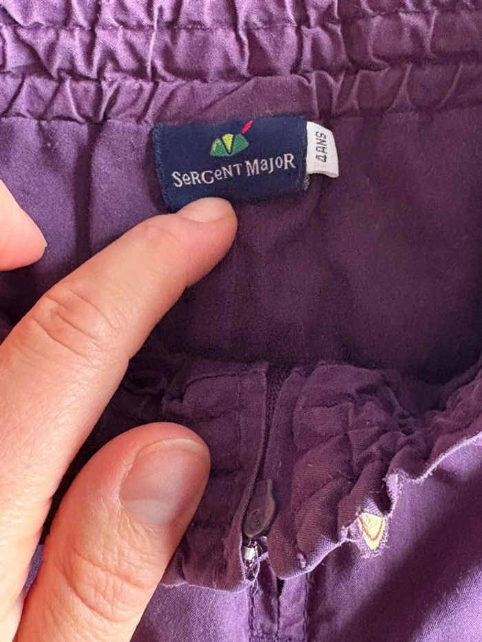 Pantalon violet sergent major 4 ans - photo numéro 2