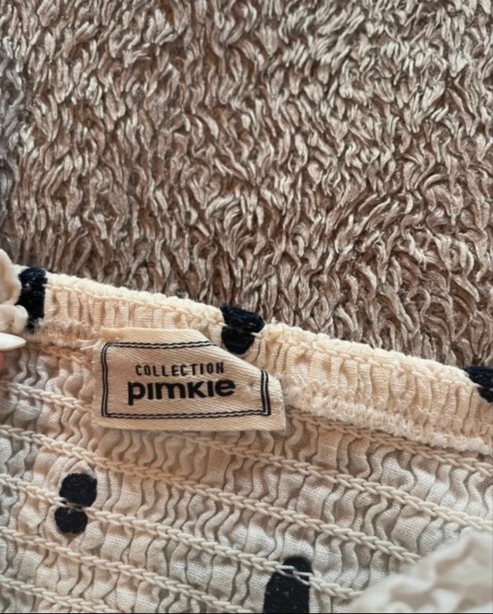 top court blanc à pois PIMKIE - taille M, fines bretelles & look chic - photo numéro 3