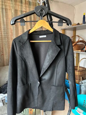 Veste velours tailleur noire