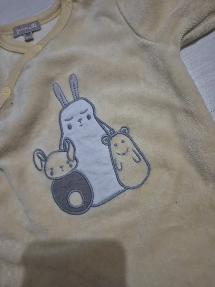 Pyjama 3M jaune motif lapin - photo numéro 2
