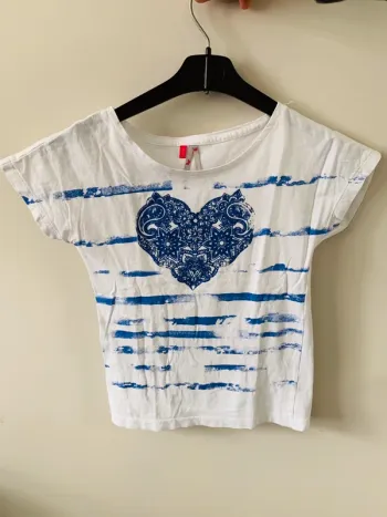 Tee shirt blanc coeur