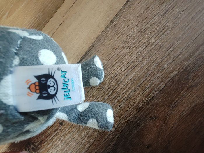 Pingouin jellycat blanc et gris a pois - photo numéro 2