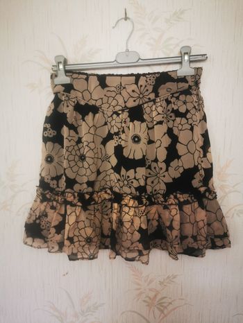Mini jupe naf naf taille S taupe et noir 