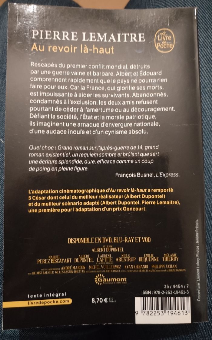 Livre Au revoir là-haut de Pierre Lemaitre - photo numéro 3