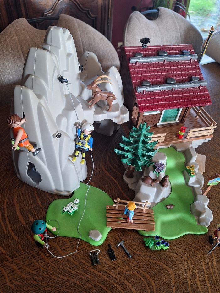 Playmobil chalet montagne escalade + pêcheur + garde-forestier - photo numéro 7