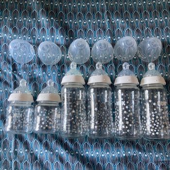 Lot de 6 biberons en verre