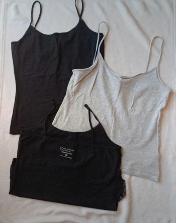 Débardeur uni gris et noir Taille 38