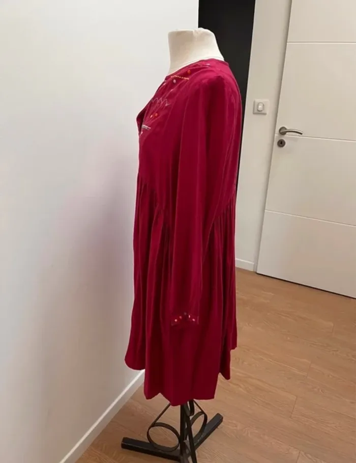 Superbe Robe brodée Anna Bordeaux 🌸 38 40 42 - photo numéro 4