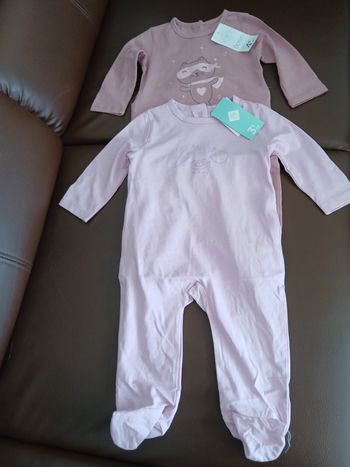 lot 2 pyjamas en coton fille tex baby 67 cm 6 mois 
