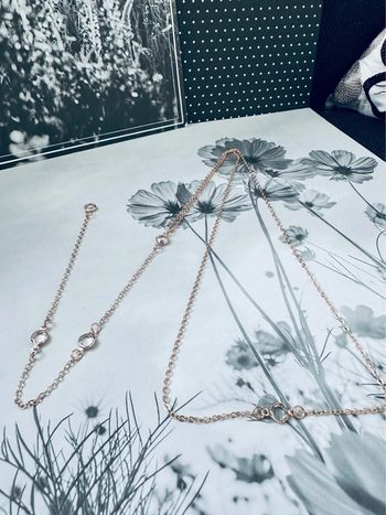 Collier de dos en laiton rosegold et cristal